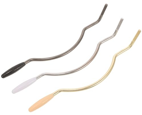 DECHOUS Brazo de Trémolo Curvado Goma de Acero Inoxidable Ajusta Tensión de Cuerdas y Vibraciones de Alta Frecuencia, Pack de 3 Piezas para Guitarra Eléctrica para Principiantes