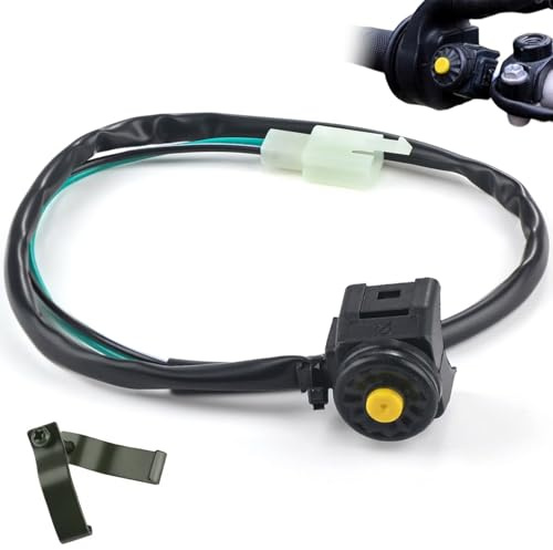 Interruttore di avviamento con pulsante, interruttore clacson universale per manubrio moto 22 mm, pulsante giallo accensione/spegnimento, interruttore di arresto impermeabile per moto, scooter, ATV
