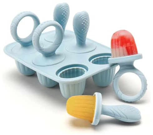 Frahou Moldes de hielo de silicona para bebés con tallos mini moldes de hielo para bebés moldes para helados de leche materna para aliviar la dentición