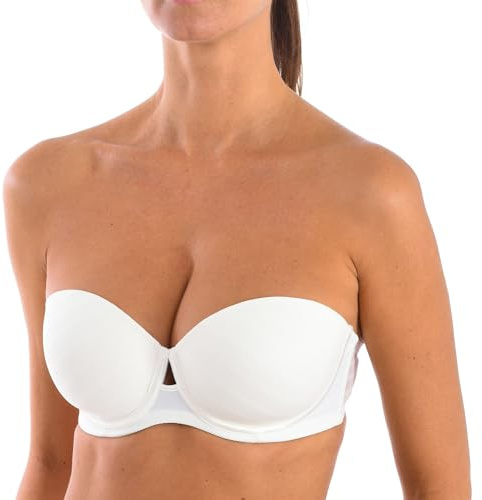 Selene Sujetador Livia con Aros, Copa De Relleno Sin Tirantes Marfil 105C