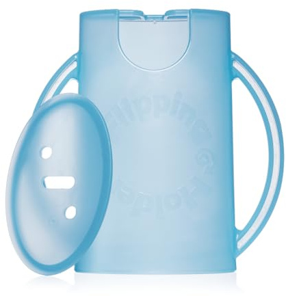 Der Flip-Halter, ein schmutzfreier Lebensmittelbeutel und Saftbox-Halter für Babys, Kleinkinder und Kinder