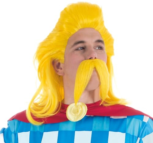 Chaks - Troubadix Perücke und Bart, Barden Kostüm Accessoire | Offizielle Asterix Verkleidung, Set mit Perücke und Bart für Karneval und Comic Con