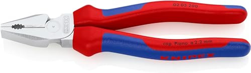 KNIPEX Kraft-Kombizange verchromt mit Comfort-Griffen 200 mm, 02 05 200