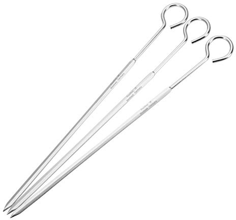 Westmark Gliberts Food Equipment Juego de 3 Pinchos para Kebab (23 cm), Color Plateado