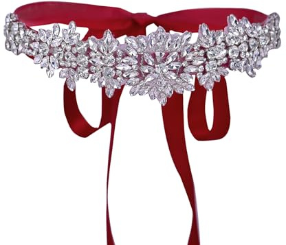 TOPQUEEN Damen Kristall Hochzeit Gürtel schärpe,Strass Braut Gürtel schärpe, Strass Braut Schärpe Perlen Hochzeit Schärpe