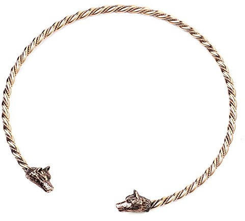 Windalf Männer Torques WULF Ø 14.5 cm Halsschmuck Odins Wölfe Handarbeit hochwertiger Bronze