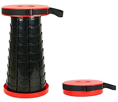 OOFAYWFD Tragbarer Klapphocker Campinghocker Klapphocker höhenverstellbarer Mini-Teleskophocker, Last 200 kg, geeignet für drinnen und draußen, Küche, Garten, Camping, Grillen, Angeln, Wandern