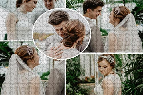 Lehaha Puzzle Photo Personnalisé avec Votre Propre Image Puzzle en Bois sur Mesure 120/300/500/1000 Pièces Cadeau Unique pour Adultes Familles & Couples Anniversaire & Mariage