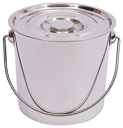 WindWilder 6L 12L 20L Edelstahl Eimer mit Deckel Edelstahleimer Küche Eimer Edelstahl Milcheimer (20L)