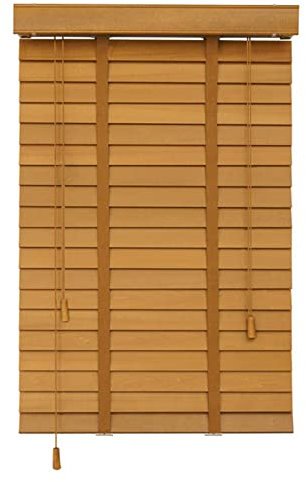 Jolan Holzjalousien Für Fenster,Verdunkelungs/Sichtschutz Jalousie,Dekorative Horizontale Jalousette Innen Außen,Leicht Anzubringende Vorhänge,Echtholz Jalousetten,Anpassbar,W×H-140x200cm/55x79in