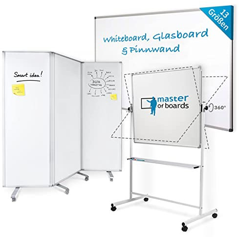 Master of Boards Magnettafel kleines Whiteboard magnetisch 45 x 60 cm white board magnet Tafel für Büro und Heim, beschreibbar, trocken abwischbar mit Alu Rahmen in Hoch- und Querformat montierbar