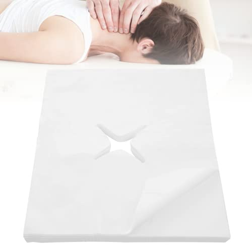 Massage-Gesichtsabdeckungen, 200 Stück Einweg-Nasenschlitztücher | Super Bequeme Massage-Gesichtsabdeckungen aus Vliesstoff für Massagetische und Kopfstützen von Massagebänken 50 x 40 cm