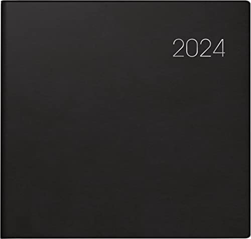 BRUNNEN Wochenkalender Modell 766 2024 2 Seiten = 1 Woche Blattgröße 21 x 20,5 cm schwarz