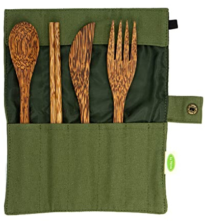 Kokosnuss-Besteck-Set - 4-teilig
