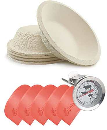 Bäckerei Spiegelhauer Backset 5 Gärkörbchen, 5 Teigschaber, Einstechthermometer, Gärkörbchen rund