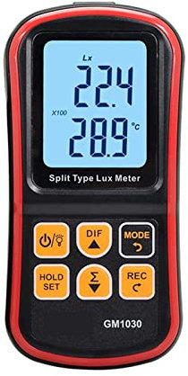 ERUKEI Mesureurs de lumière Luxmètre numérique divisé 1030, testeur de lumière luminomètre luminomètre Compteur d'éclairement