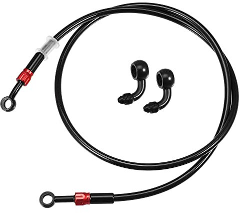 A ABSOPRO 1 Set AN3 28 90 Gradi Moto Freno Tubo Linea 120cm Nero