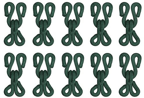 sourcing map Ganchos de costura y ojo – Ganchos de costura cubiertos de poliéster y cierre de ojos para ropa, sujetador, falda, costura y manualidades, verde oscuro, 27mm