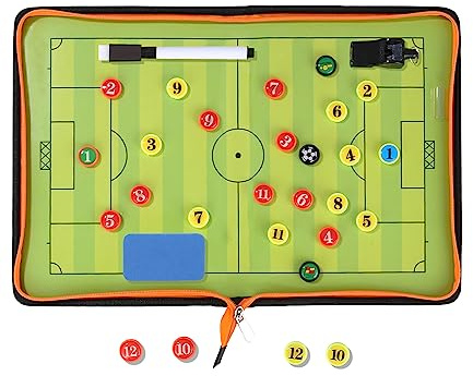 Fußball Taktiktafel-Coaches, Taktiktafel Fussball Basketball Mappe Fussball | Coach-Board,Boardmarker,Schiedsrichter Pfeifen,Tatktikboards Handball Coach-Board,Ideal für Spielanpassungen