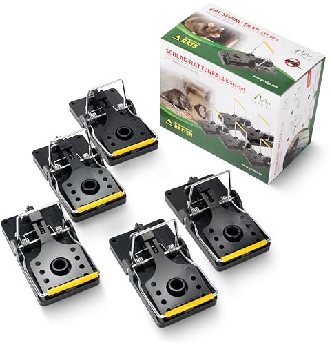 GARDIGO® Trappola per Ratti - 5 Pezzi | Trappola per Topi Grandi a Scatto | Trappole per Topi Interno Esterno | Esche per Topi Scaccia Topi | Senza Veleno Topi | Cattura Topi