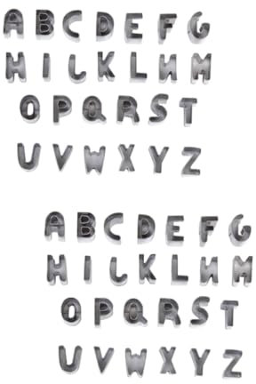 52 Stk buchstaben ausstecher backformen ausstechförmchen plätzchen plätzchenformen bonbonform Ausstechformen Alphabet-Ausstecher Alphabet-Kuchenformen Keks Schimmel Kuchenmesser