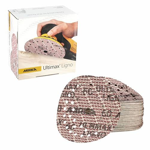 Mirka Schleifscheiben Ultimax Ligno Ø 125 mm Klett Multifit Korn 60 | Multilochung für staubarmes Schleifen hohe Abtragsleistung ideal für Holzoberflächen in Profiqualität