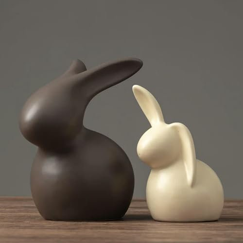 QIJIAYU Rabbit Ceramic Ornament for Living Room Wine Cooler TV Cabinet Home Decor and Ornaments