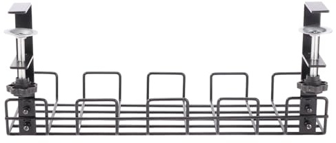 Cable Storage Tray, Desktop Wire Storage Rack, Metal Desktop Wire Organizer, No Drilling Cable Holder, Perfect for Computer Desk, Desk