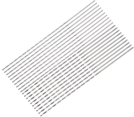 QUARKZMAN 20tlg. HSS Bohrer-Set, Ø 0,8 mm 1 mm Mini-Mikro-Spiralbohrer, Gerader Schaft Extra langer Metallbohrer 100 mm für Aluminiumlegierung