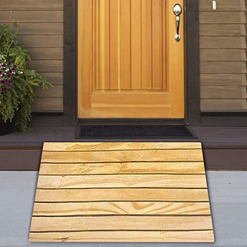 KOHARA Auffahrrampen, Schwellenrampe, Türrampen aus Holz, Schwellenrampe aus Holz für Elektrorollstühle/Mobilitätsroller/Rasenmäher, stabile Treppenrampe mit Rutschfester Oberfläche, ex