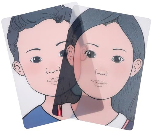 NUOBESTY 2Pcs Makeup Painting Practice Board Face Paint Exercise Template Reusable Makeup Painting Stencils Tool Display for Stage Home Facial Supplies (Boy & Girl)