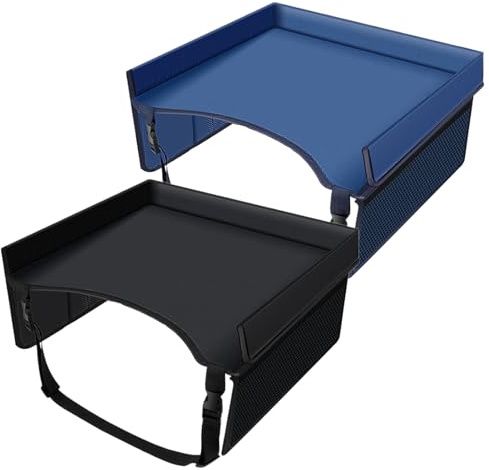 Amesor 2 Reisetablett Auto Für Kinder, Spieltisch Für Kindersitz, Reisetisch für Kinder Spiel, Auto Kindertisch Reisetablett, Snack Seat Organizer, 40x32x20 CM