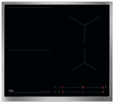 AEG Induktionskochfeld 60 cm, Made in Germany, Bridge-Funktion, TO64IB0FXB | Verbindet 2 Kochzonen für großes Kochgeschirr, PowerBoost, Hob2Hood Automatik, 14 Leistungsstufen, UltraFlatrahmen Edelstahl