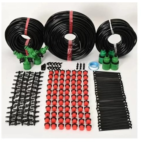 Fournitures de jardin Système d'irrigation goutte-à-goutte 60M, ensemble d'arrosage for plantes, Kits d'arrosage, goutteurs réglables for l'irrigation, Micro système d'arrosage de jardin Fournitures d
