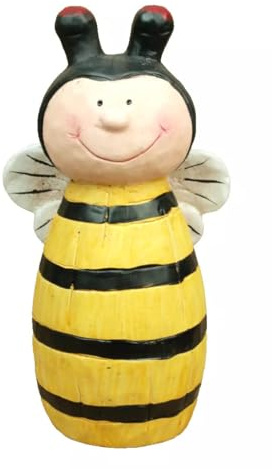 Generisch Zaunhocker Keramik Biene 23 x 9 x 12,5cm Pfahlhocker Zauntier Gartendeko Figur Gartenfigur (Ra)