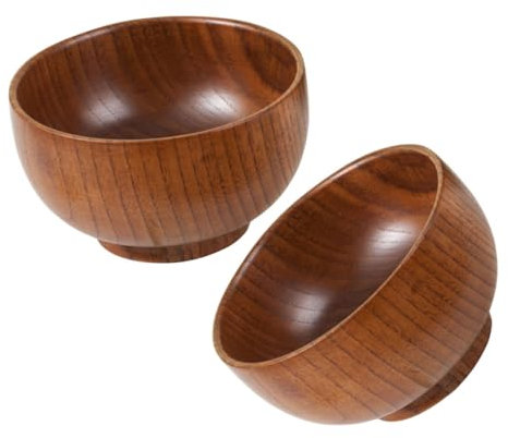 GRIRIW 2pièces Lot De Bols Bois Naturel Pour Salade Bols à Fruits Et Saladier Léger Pour Cuisine