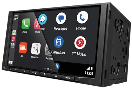 JBL Legend 700 2 DIN Autoradio mit Bildschirm, CarPlay Android Auto, Freisprechanlage Auto Radio mit Bluetooth, 7-Zoll Touchscreen, USB/AUX UKW/MW, 6-Kanal 4V Vorverstärkerausgänge mit Sub Steuerung