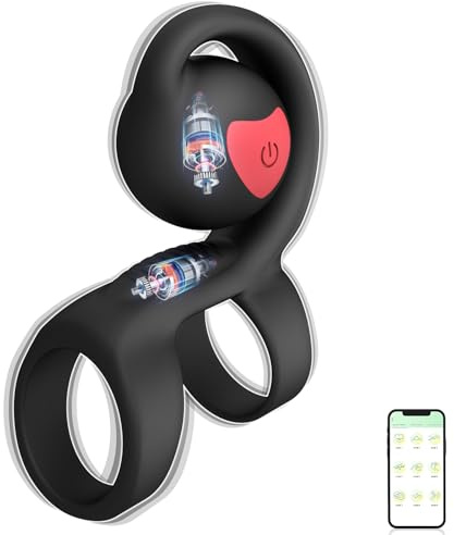 Roluck Penisring Vibrator mit 9 Vibrationsmodi, Penis Ring Vibration für Paare, Cockring für Männer, Erotisches Zubehör für Paare, Penisring Sex spielzeug für SM Extrem sex