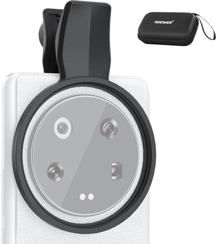 NEEWER 67mm Handy Clip, Kamera Objektiv Filterhalterung, verstellbare Gewindefilter Objektivklemme mit rutschfesten Gummipads, kompatibel mit Samsung Galaxy Google Pixel Huawei Xiaomi, LA008