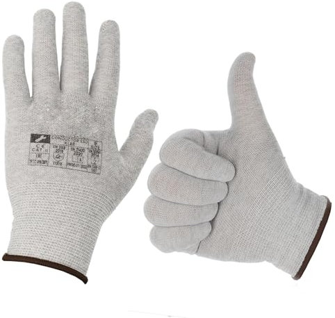 Minadax Guantes antiestáticos ESD de precisión Fine, 1 par, talla L/9, para reparación, montaje y limpieza en electrónica, mecánica de precisión, modelismo, coche y motocicleta