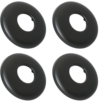 Hugwish Rosace Mitigeur Douche Acier Inoxydable (3/4) Ø 27 mm x Ø 69 mm x hauteur 8 mm 4pcs, Rosace Robinet, Garniture Pour Robinet De Douche Muraux (4, 69x8mm Noir)