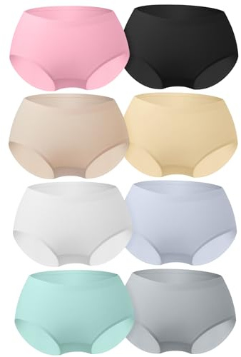 Soleurfe Girls Seamless Knickers Ice Silk Invisible Girls Pants | Soft Tag-Free Breathable Mid Waist Underwear for Sports Gymnastics and Dance under Leggings for Teenage 9-16 Years