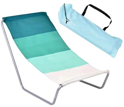 Tumbona – Asiento de balancín, hamaca portátil | Chaise – Cama para siesta – Tumbona compacta junto a la piscina, silla exterior para relajarse en el jardín sol