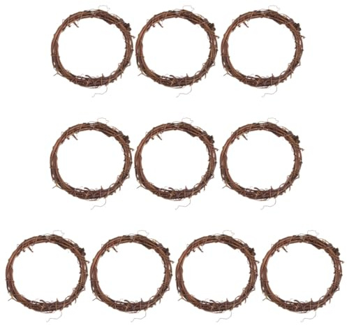 Christmas Grapevine Wreath Ring, 10pcs Rattan Natural Wreath Vine Branch for Diy Christmas Craft, Front Door Wall Hanging, Wedding And Easter Party Decor