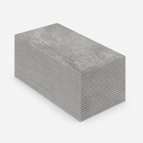 FORTUNATO Piastrella Interni Gres Porcellanato Rettificata Serie Quarz Antracite Finitura R10 Spessore 10 mm 30x60 cm (Antracite, 5,40 m²)