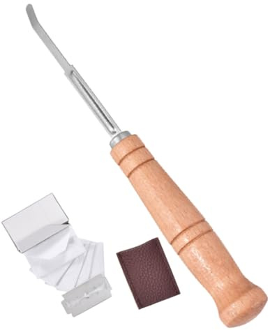 FIXOSHEE Kit Di Utensili Per Tagliare Pane Per Modellare Impasto Manico in Legno Realizzati in Acciaio Inossidabile Per Tagliare Pane e Incidere Impasto