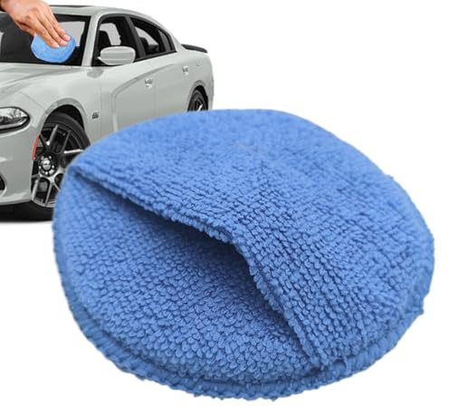 Applicatori di cera per auto, 12 cm, spugna lucidante con custodia in pelle, per auto, moto, pneumatici, per esterni, interni