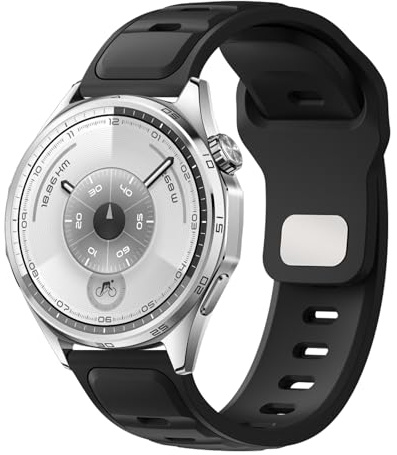 XMUXI 22 mm armband kompatibelt med Huawei Watch GT 6 46 mm armband/GT5/GT4/GT3 46 mm silikonarmband för GT3 Pro/GT2 Pro tvåfärgat sportband för Venu 4 3 2 45 mm, Eine Grösse, Silikon, Ingen ädelsten