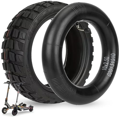 ANSENI Neumatico Cubierta 10 pulgadas 10x2.75-6.5 Rueda Todoterreno Tubeless para Patinete Eléctrico Smartgyro Speedway,Rockway,CrossOver,Kukirin G3,Urban Glide E-Cross Pro (1 Rueda y 1 Camara)