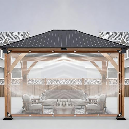 Telo Trasparente 250 x 600 cm Antistrappo Impermeabile, Telo di Copertura in Pe Impermeabile da Esterno per Barche, Legno, Piscina, Mobili da Giardino, Auto, Colore trasparente